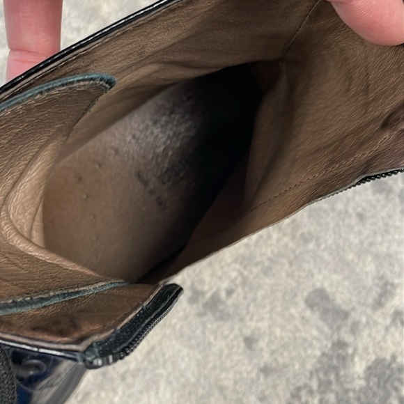 Nero Giardini Cocco Mock Croc Combat Booties Black Embossed Leather Sz 40 - Picture 12 of 13